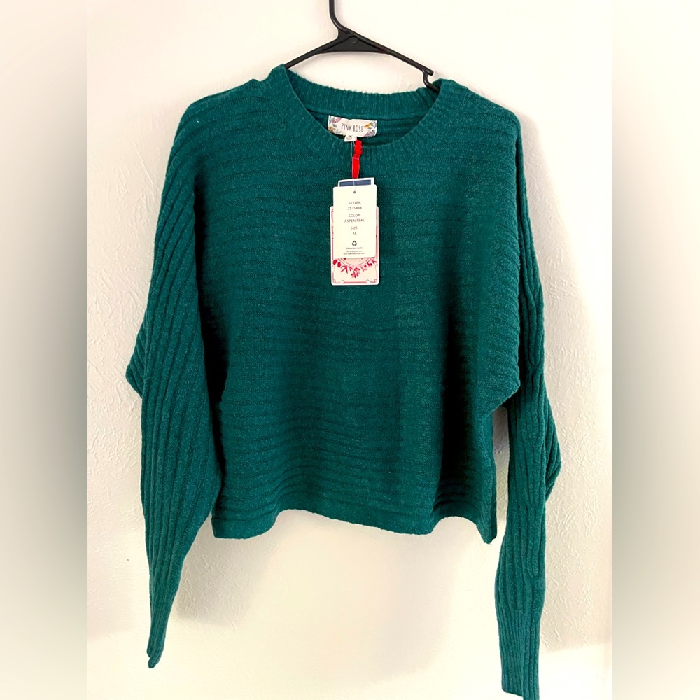 Teal/green Batwing Sweater - Pink Rose brand
